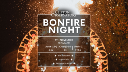 Advert for Bonfire Night at Clifton Observatory 2024