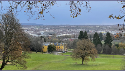 A high and wide shot of Ashton Court Estate in Bristol