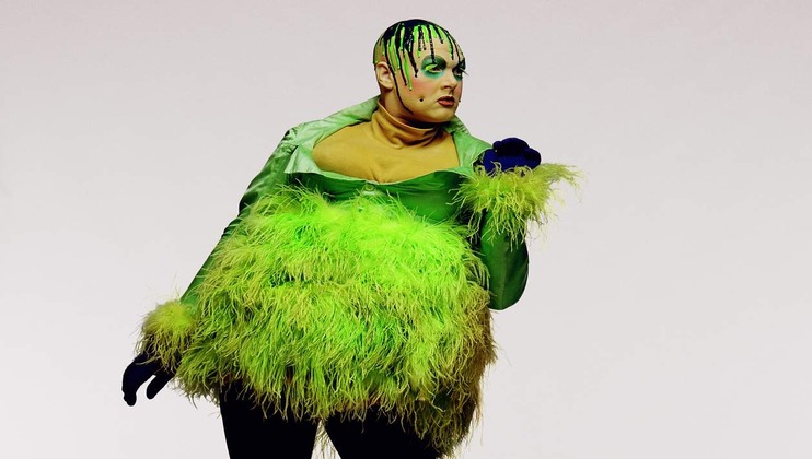 Image of Leigh Bowery in green dress