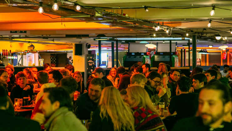 Inside the packed Food Hall on the sixth floor of Peckham Levels