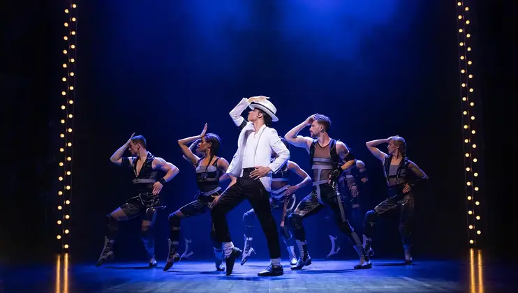 Michael Jackson on stage dancing from MJ The Musical