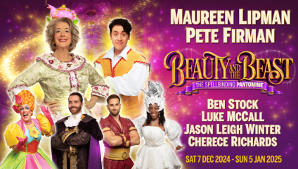 Promotional poster for Beauty and the Beast pantomime at Richmond Theatre