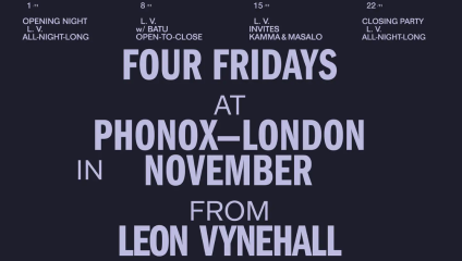 Poster for Leon Vynehall four Fridays at Phonox series, Brixton