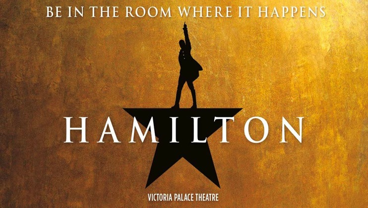 Poster of Hamilton - image of him on a star and words 