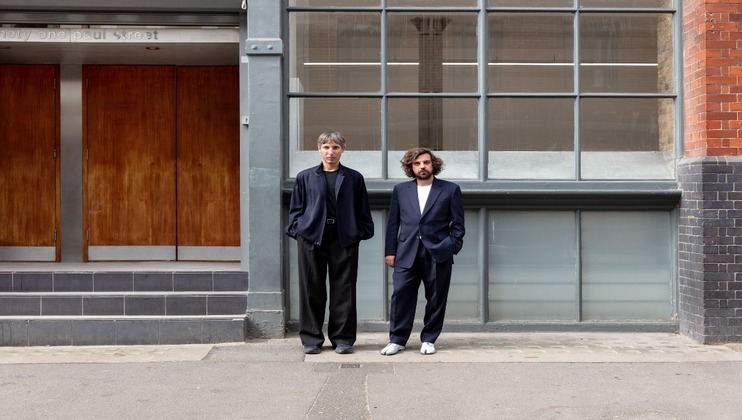 Oswaldo Nicoletti and Camille Houzé in front of NıCOLETTı's new gallery space in Shoreditch. Photo: Jack Elliot Edwards.